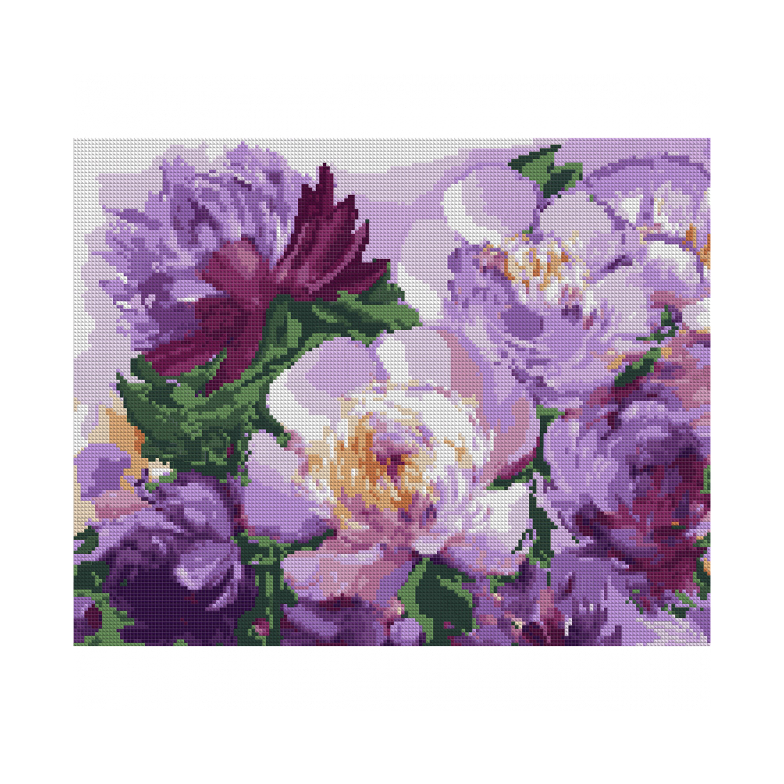 Картина по номерам Santi Фиолетовые пионы 40*50 см алмазная мозаика (954790)