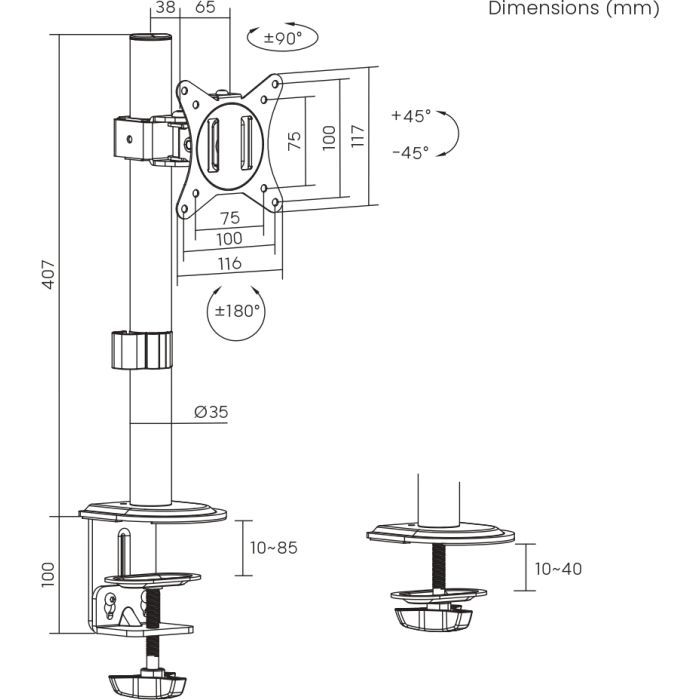 Кронштейн Brateck LDT66-C01 изображение 11