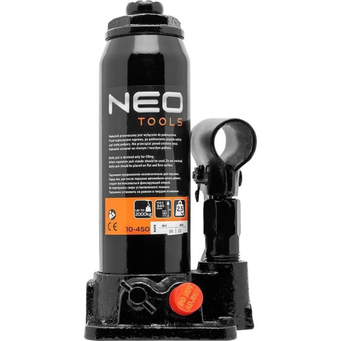 Домкрат Neo Tools гідравлічний пляшковий 10т, 230-456мм (10-454) зображення 2