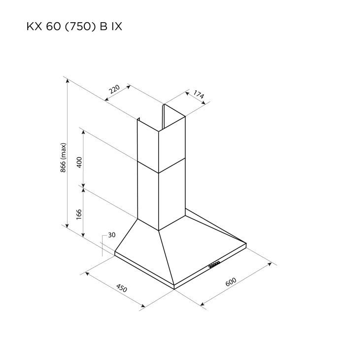 Вытяжка кухонная Pyramida KX 60 (750) B IX изображение 12