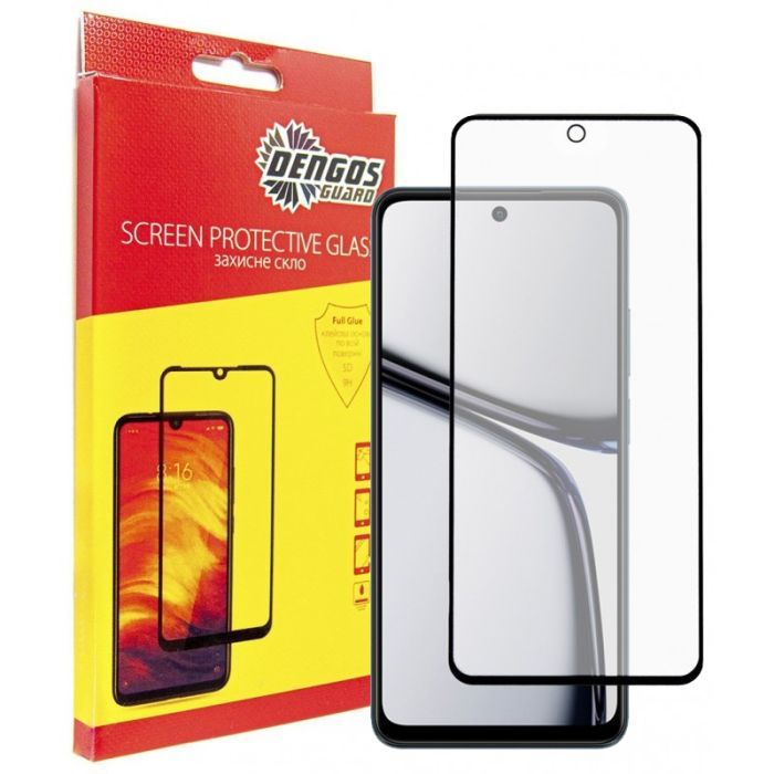 Скло захисне Dengos Full Glue Realme C65 (black) (TGFG-362)