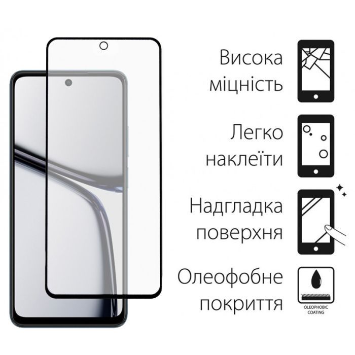 Скло захисне Dengos Full Glue Realme C65 (black) (TGFG-362) зображення 2