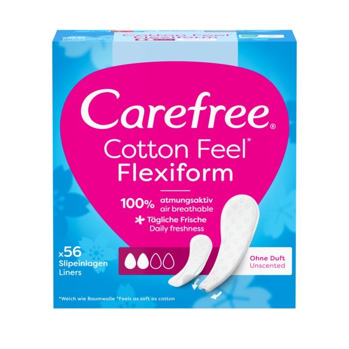 Ежедневные прокладки Carefree Cotton Feel Flexiform Без аромата 56 шт. (3574661482194)