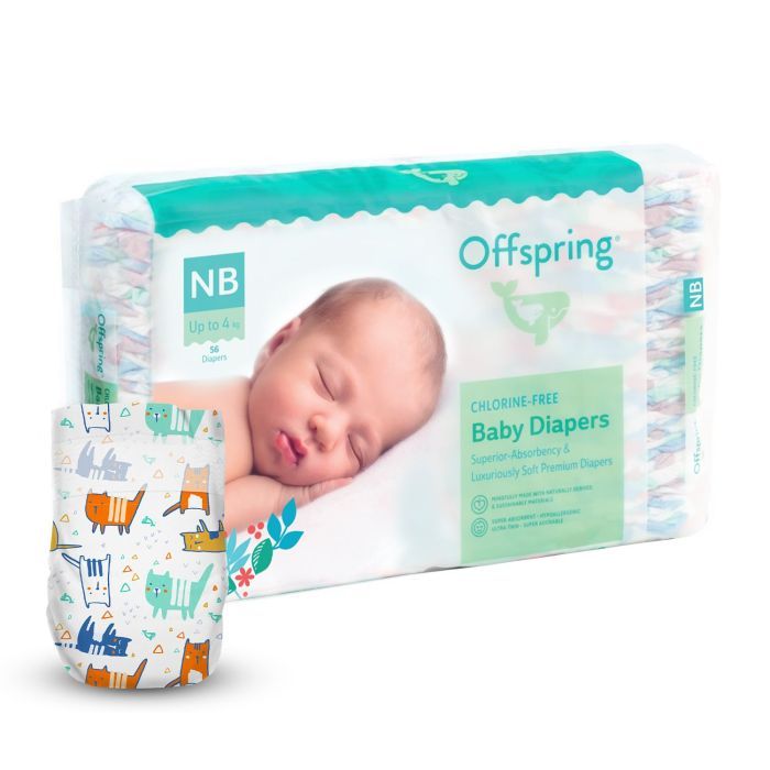 Подгузники Offspring Cat Размер NB до 4 кг 56 шт (DP-OI-FAT-NB56P-MTC)