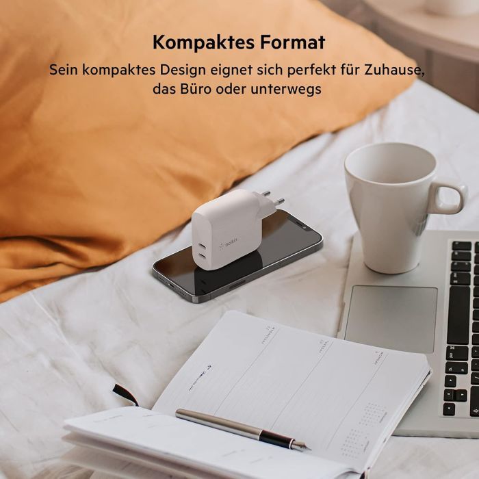 Зарядное устройство Belkin 40W 2хUSB-С PD white (WCB006VFWH) изображение 2