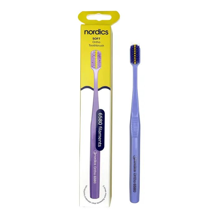 Зубная щетка Nordics 6580 Ortho Soft Purple Ортодонтическая (3800501908013)