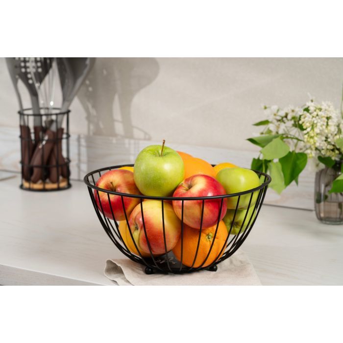 Фруктовниця Ardesto Midori 28х28х13см, метал, чорний (AR0903B) зображення 2
