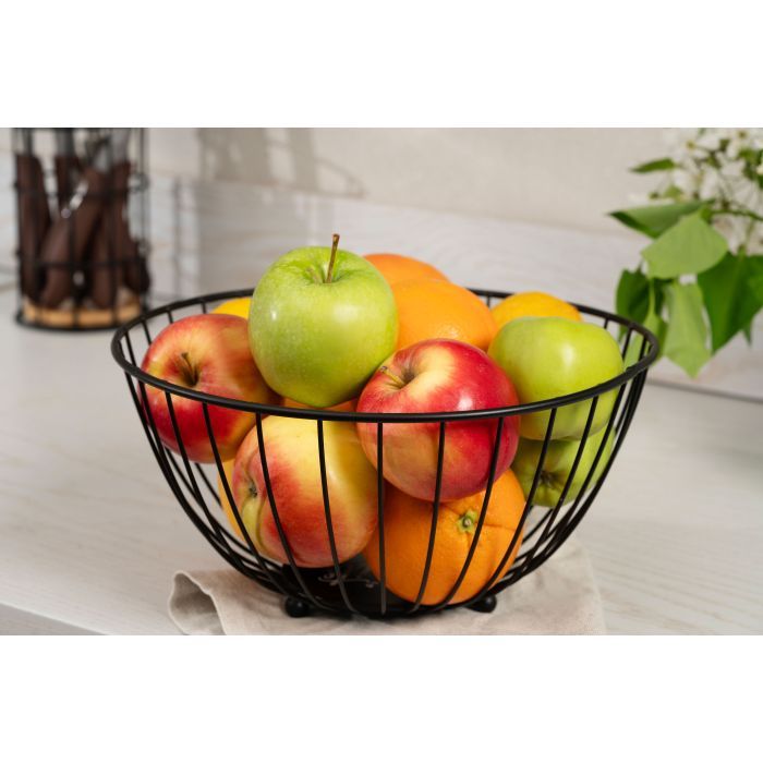 Фруктовниця Ardesto Midori 28х28х13см, метал, чорний (AR0903B) зображення 5