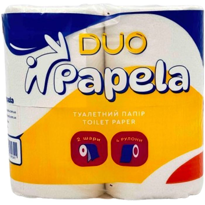 Туалетная бумага Papela Duo 2 слоя 120 отрывов 4 рулона (4820270940341)