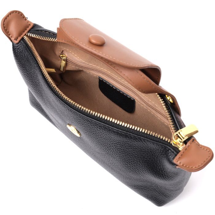 Сумка Vintage Из натуральной кожи Черная (22252) изображение 7