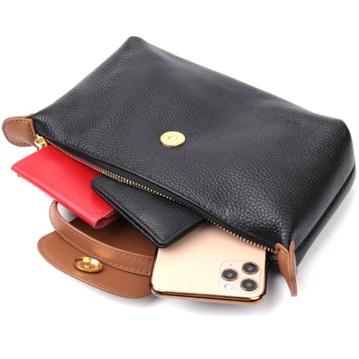 Сумка Vintage Из натуральной кожи Черная (22252) изображение 8