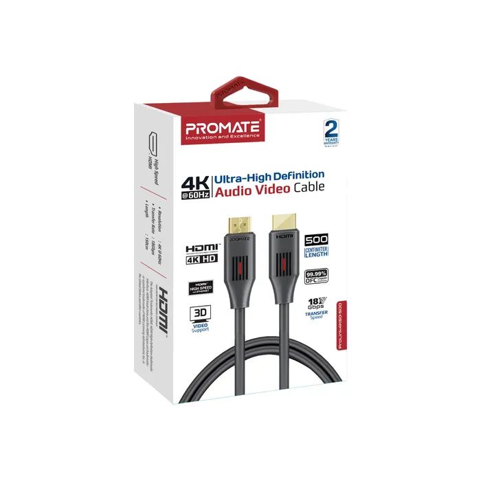 Кабель мультимедійний HDMI to HDMI v.2.0 prolink4k60-500 Promate (prolink4k60-500) зображення 2