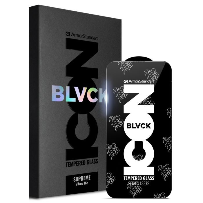 Стекло защитное Armorstandart Supreme Black Icon 2.5D Apple iPhone 16e Black (ARM84134)