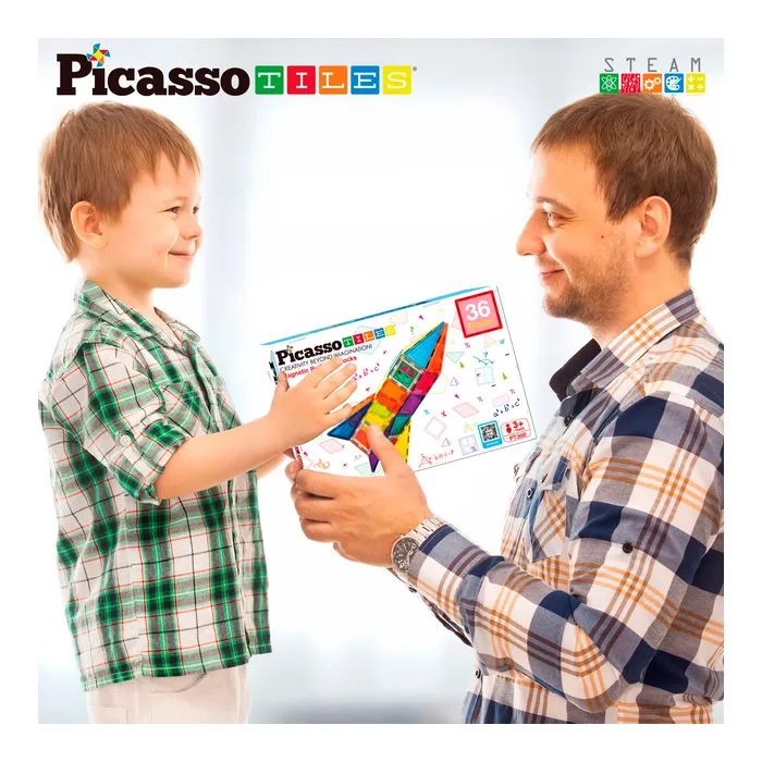 Конструктор Picasso магнітний Tiles Magnetic Building Blocks 36 деталей (817338027971) зображення 7
