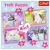 Пазл Trefl Забавные коты 4 in 1 (35, 48, 54, 70) элемента (5900511343960) изображение 6