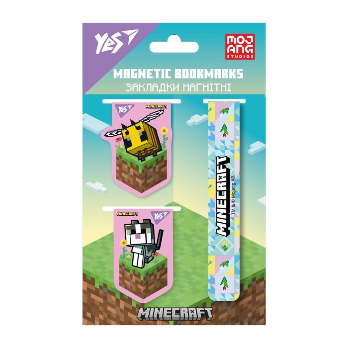 Закладки для книг Yes магнитные Minecraft Spring 3 шт (708343)