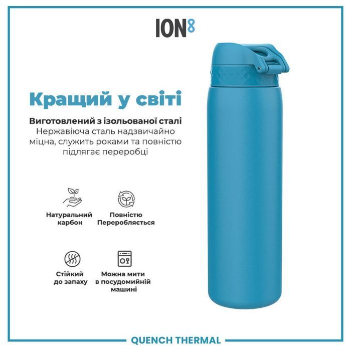 Пляшка для води ION8 OneTouch Vacuum Insulated 920 мл Blue (I8TS1000BLU) зображення 6