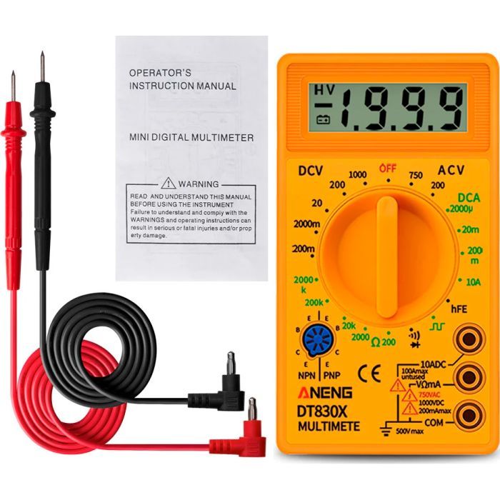 Цифровой мультиметр ANENG AN-DT830X, V, A, R, C, функція hFE (AN-DT830X) изображение 2