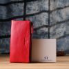 Гаманець ST Leather Шкіряний на три відділення Червоний (23109) зображення 11