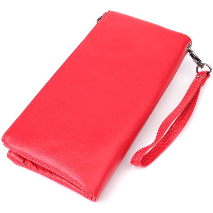 Гаманець ST Leather Шкіряний на три відділення Червоний (23109) зображення 2