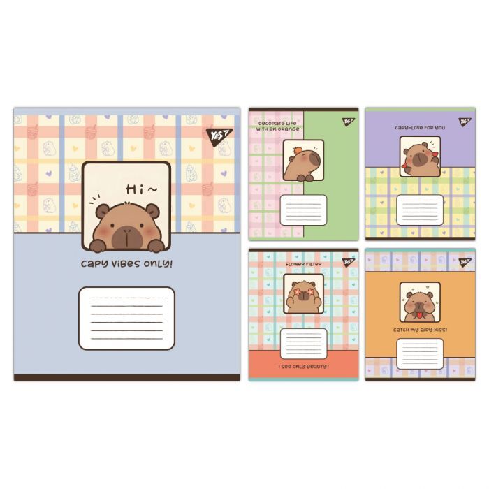 Тетрадь Yes Capy vibes А5 12 листов клетка (767950)