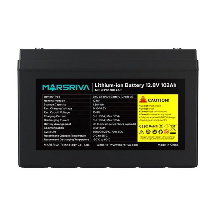 Батарея LiFePo4 Marsriva 12.8V 100Ah V3 (MR-LFP12-100-LAR V3) изображение 2
