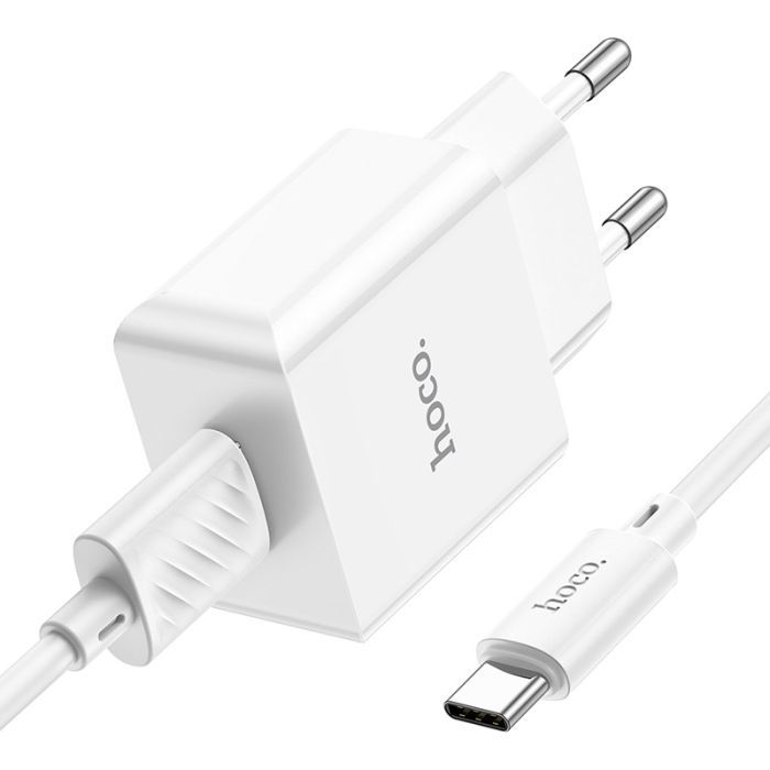 Зарядное устройство HOCO C106A Leisure USB + cable USB to USB-C 10.5W White (6931474783912) изображение 4