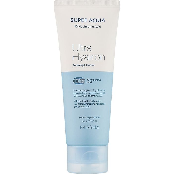 Пінка для вмивання Missha Super Aqua 10 Hyaluronic Acid Ultra Hyalron Foaming Cleanser 100 мл (8809643534932)