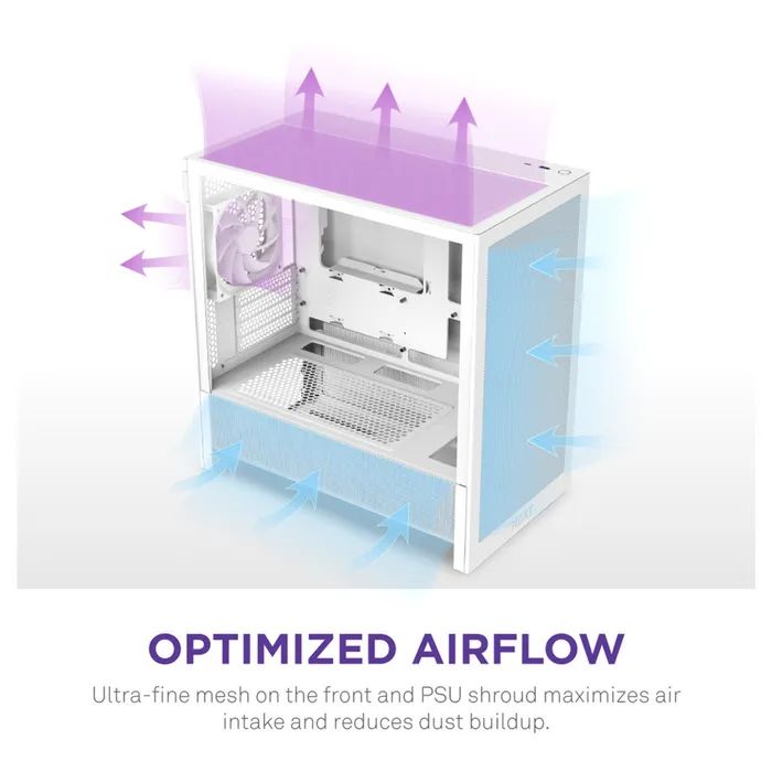 Корпус NZXT H3 Flow All White (CC-H31FW-01) изображение 6