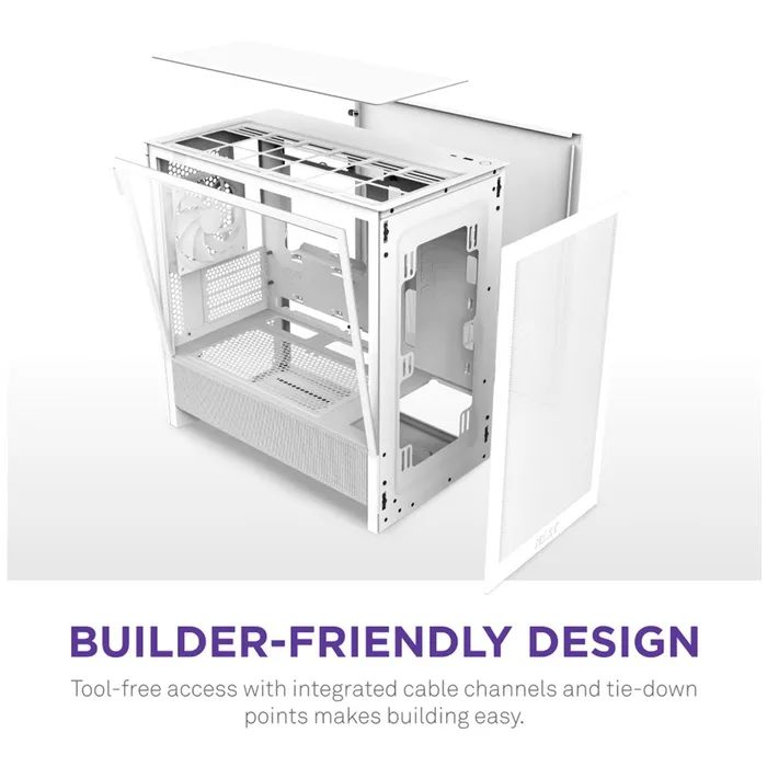 Корпус NZXT H3 Flow All White (CC-H31FW-01) изображение 8