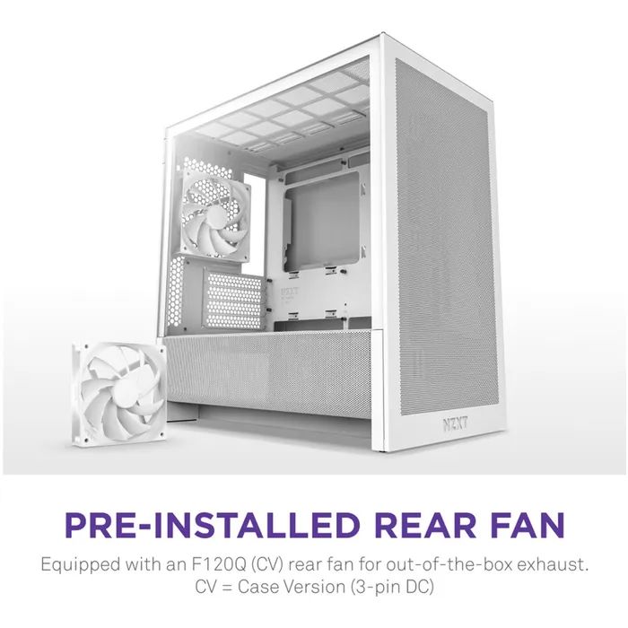 Корпус NZXT H3 Flow All White (CC-H31FW-01) изображение 9