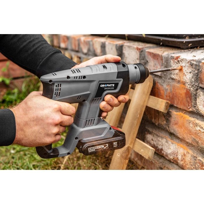 Перфоратор Graphite Energy+ SDS-plus, 18V, 2.2Дж, 2.26кг (без АКБ и ЗУ) (58G027) изображение 3