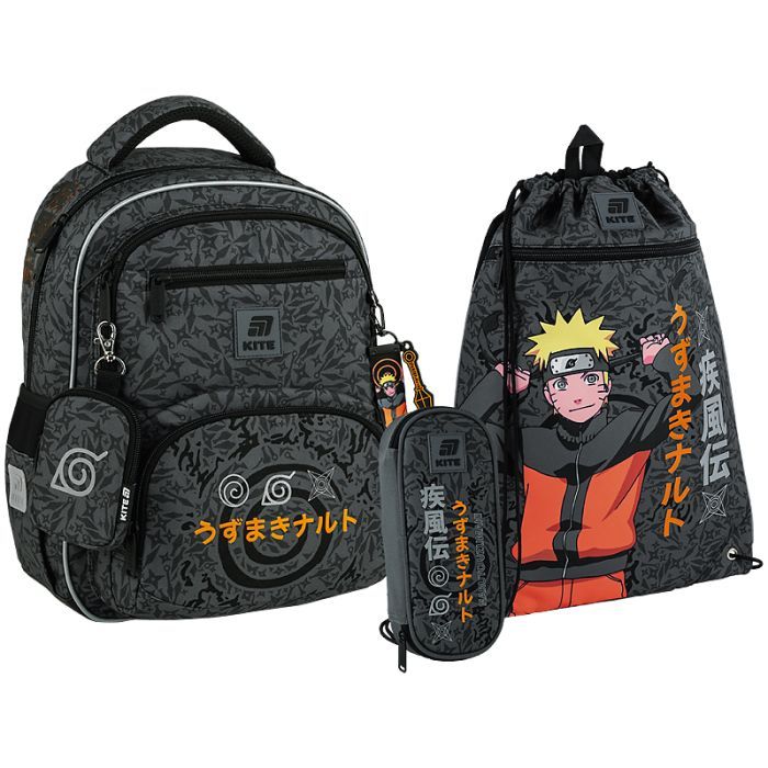 Школьный набор Kite Education Naruto Shippuden 773 (рюкзак + пенал + сумка для взуття) (SET_NR25-773M)