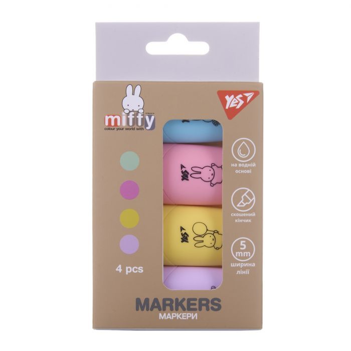 Набор маркеров Yes текстовый Miffy 4 шт (391093)