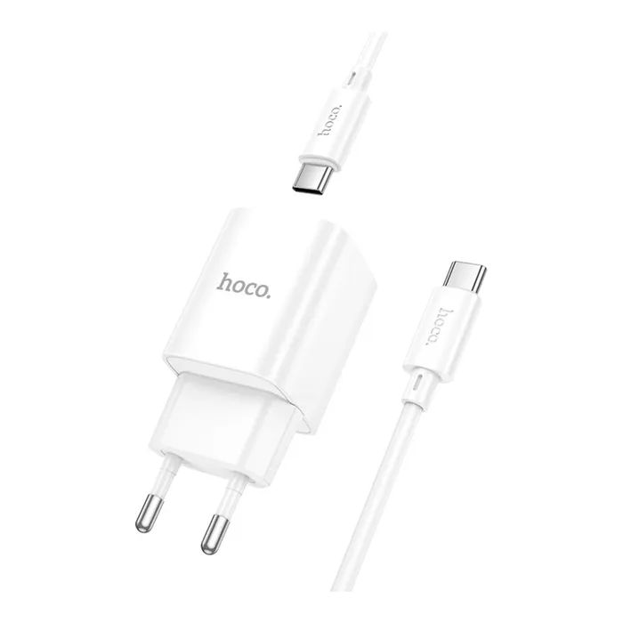 Зарядное устройство HOCO C148A USB-C PD30W + cable USB-C to USB-C white (6942007630320) изображение 6