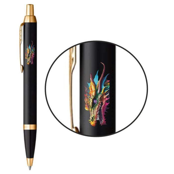 Ручка шариковая Parker IM 17 ZODIAC Black GT BP Яркий Дракон (22032_Z3330u)