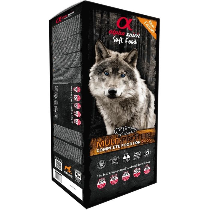 Полувлажный корм для собак Alpha Spirit Semi-Moist Multi-protein Box 9 кг + консерва (8436586310134) изображение 2
