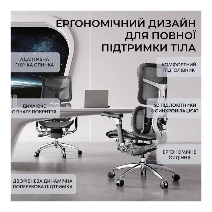 Офисное кресло Sihoo DORO S300 Mesh Dark Grey (S300-M201) изображение 12