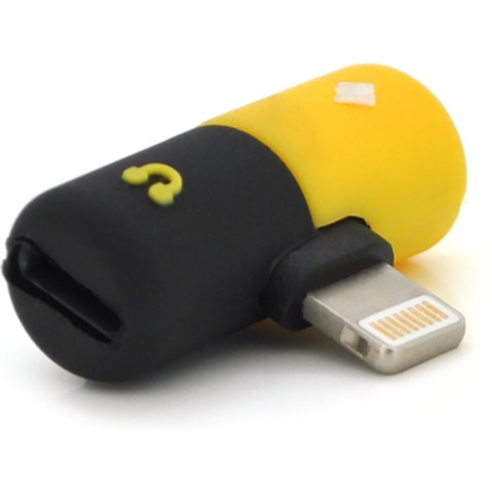 Переходник Lightning M to 2xLightning F black-yellow Voltronic (YT-SL/2L) изображение 2