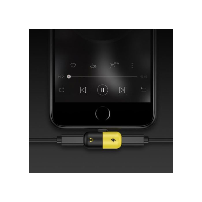 Переходник Lightning M to 2xLightning F black-yellow Voltronic (YT-SL/2L) изображение 3