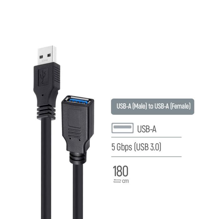 Дата кабель USB 3.0 AM/AF 1.8m black ColorWay (CW-CBUF075-BK) зображення 5