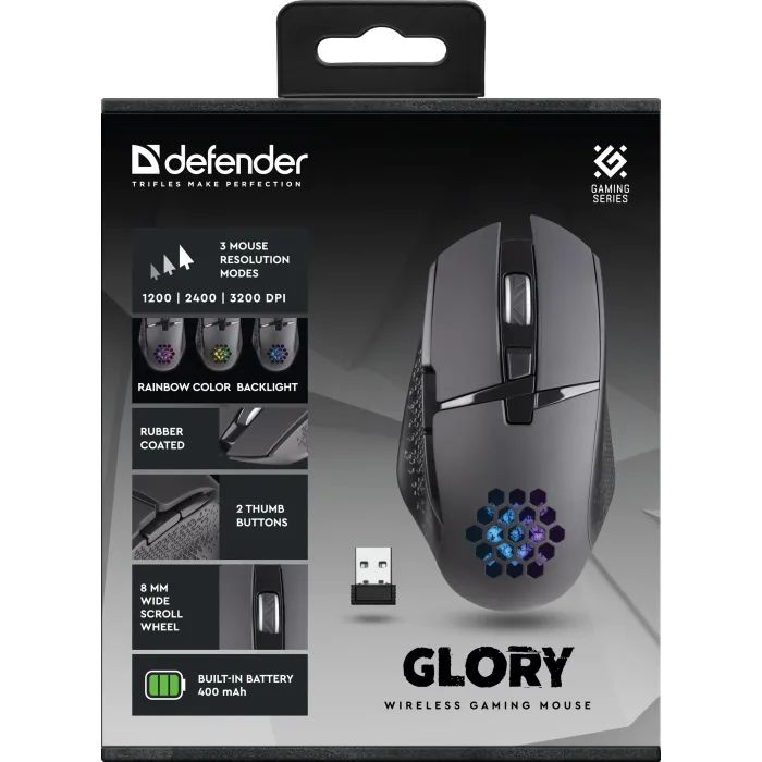 Мышка Defender Glory GM-514 LED Wireless Black (52514) изображение 8
