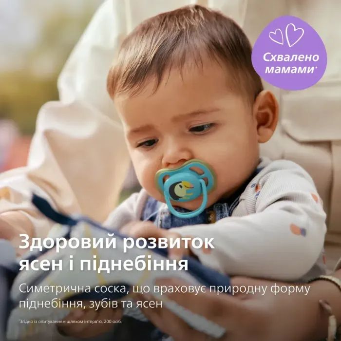 Пустушка Philips AVENT Ultra Air 6-18 місяців 2 шт, зелено-блакитна (SCF087/11) зображення 3
