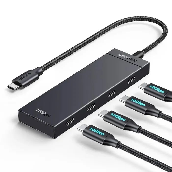 Концентратор UGREEN USB-C to 4xUSB-C 3.2 Gen2 10Gbps CM806 black (35584)