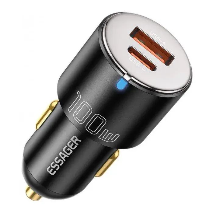 Зарядное устройство Essager 1xUSB-C 100W + 1xUSB black (ECCAC-QTZ01)