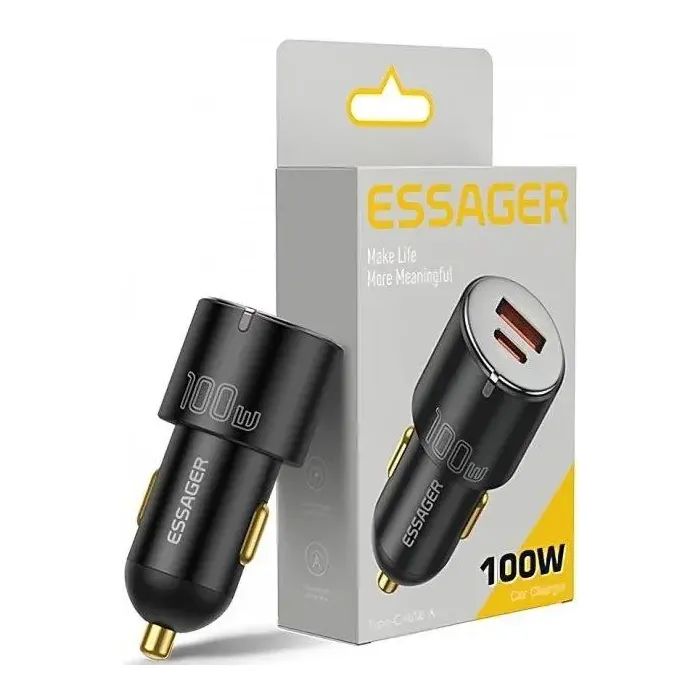 Зарядное устройство Essager 1xUSB-C 100W + 1xUSB black (ECCAC-QTZ01) изображение 3