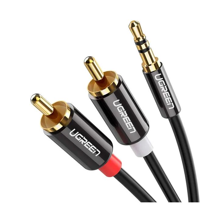 Кабель мультимедийный 3.5mm M to 2xRCA M 2.0m AV116 black Ugreen (10584) > цены в Киеве и Украине Кабель мультимедийный 3.5mm M to 2xRCA M 2.0m AV116 black Ugreen (10584)