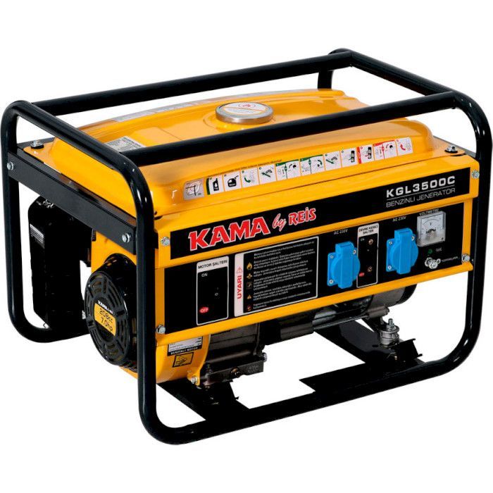 Генератор KAMA KGL3500C, 230V, 50Hz, 3.5kVA/2.8kW, бак 15 л, пуск: ручной (KGL3500C)