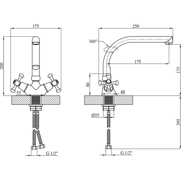 Змішувач Kroner Rhein-C033 (CV018075) зображення 7