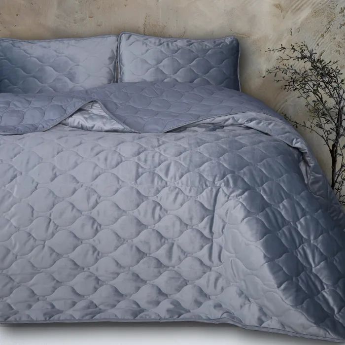 Покривало MirSon №5052 Velor charm Dark grey 200х220 см (2200008376918) зображення 5